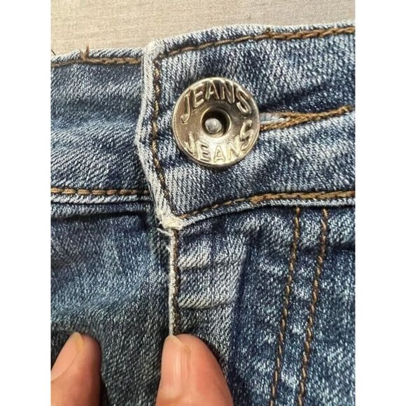 Dolce & Rosa Pants Womens 46 Blue Denim Belted Pocketed Zip Button 38x25. - Picture 2 of 12